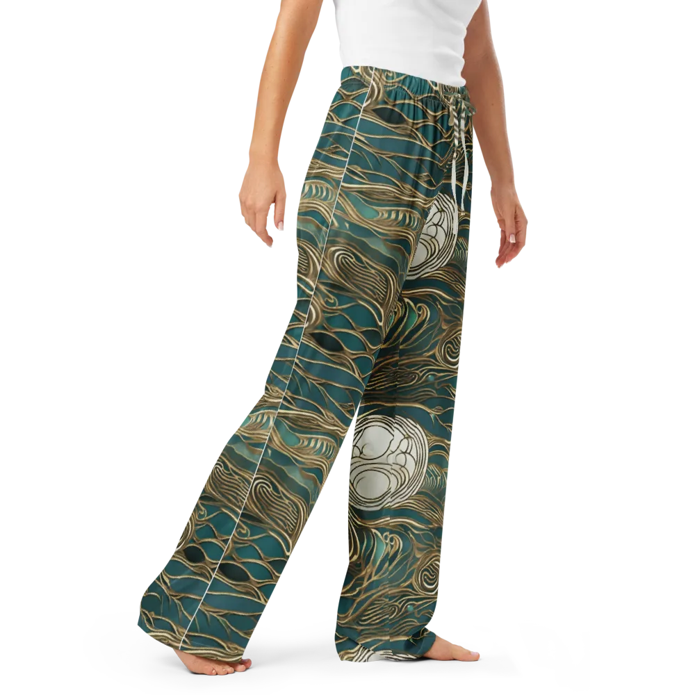 Gilded Tidal Flow on Women's Pajama Pants — Right Front