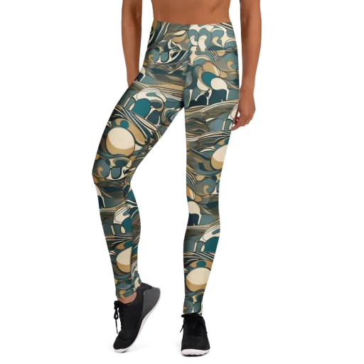 Marbled Current on a Yoga Leggings