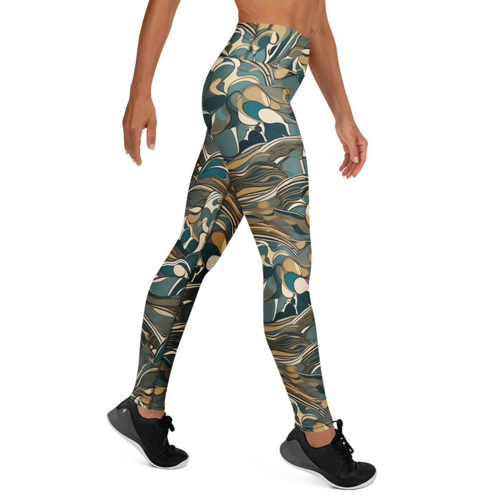 Marbled Current on Yoga Leggings — Right