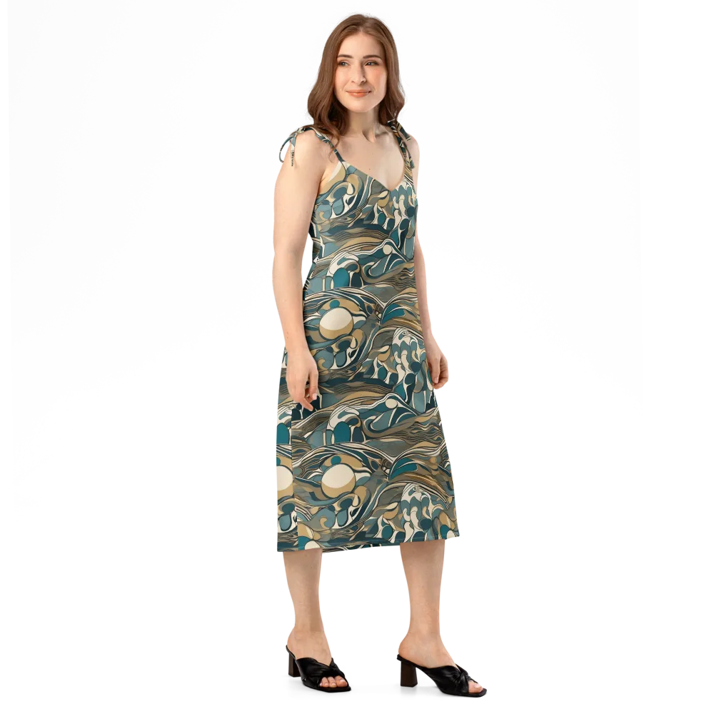 Marbled Current on Slip Dress — Right Front