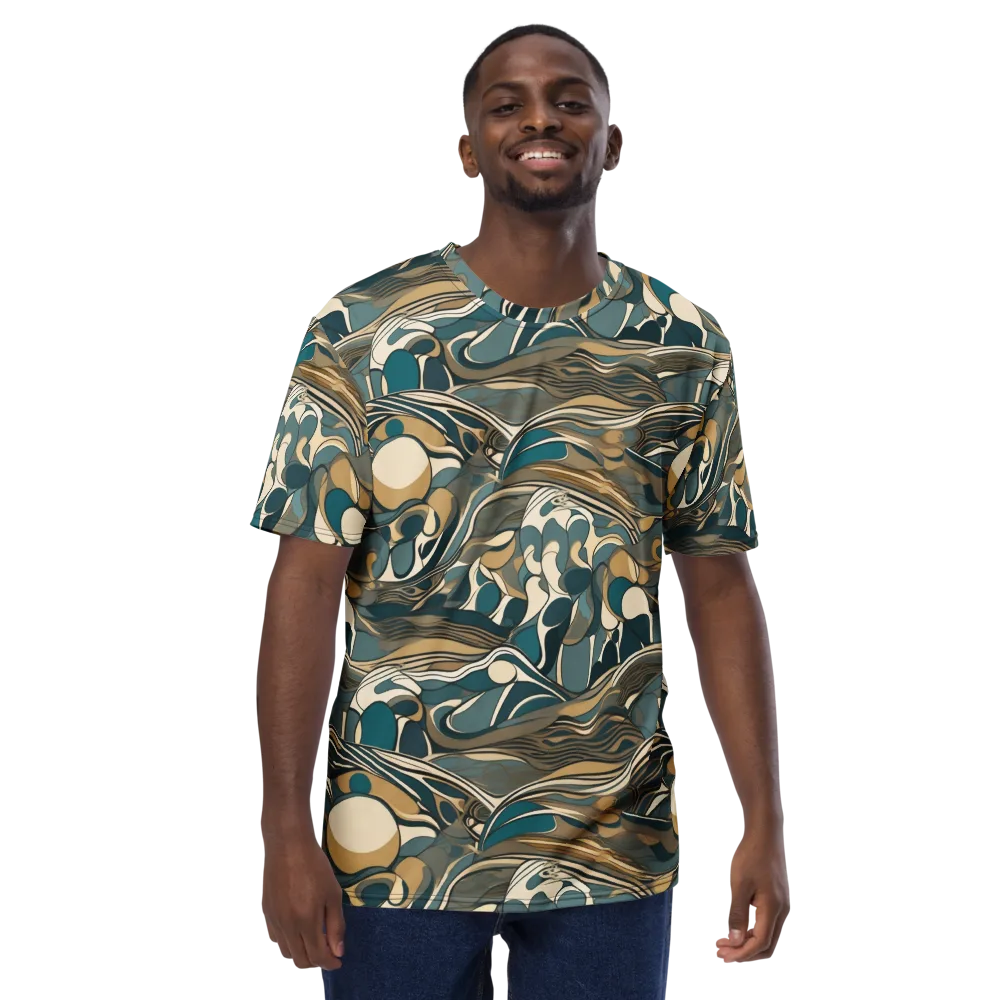 Marbled Current on Men's Crew Neck T-Shirt — Front