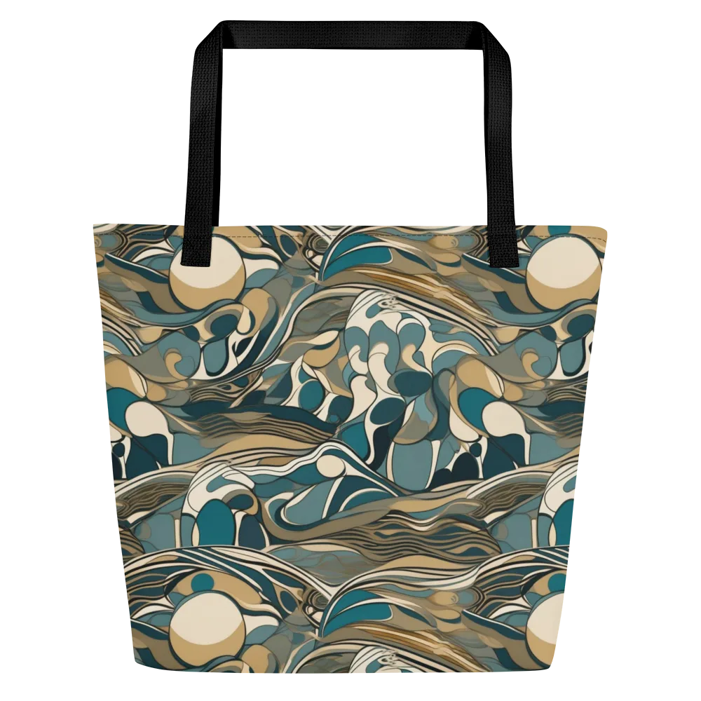 Marbled Current on Large Tote Bag W/ Pocket — Front