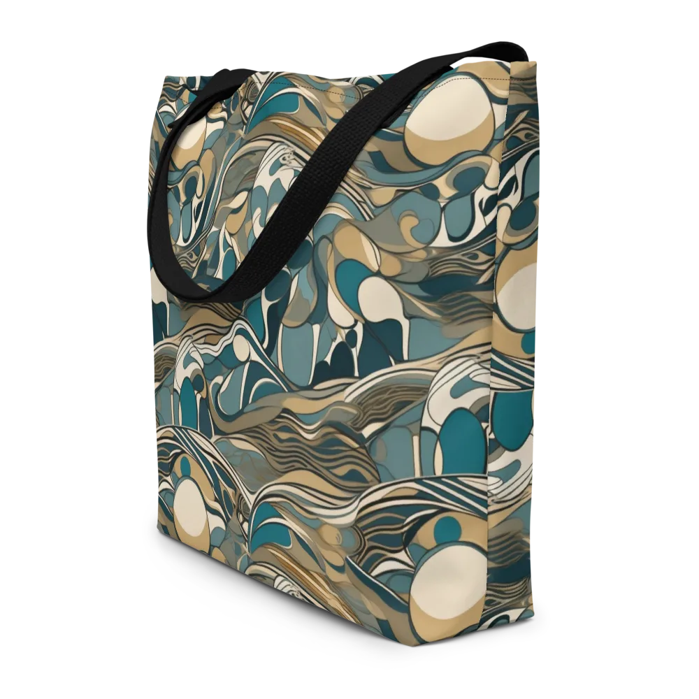 Marbled Current on Large Tote Bag W/ Pocket — Front