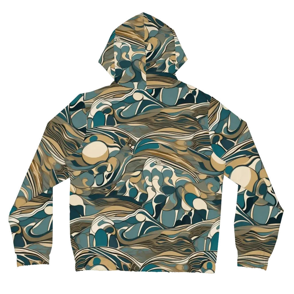 Marbled Current on Women's Full-Zip Hoodie — Back