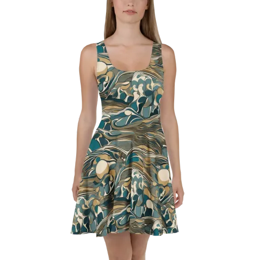 Marbled Current on a Skater Dress