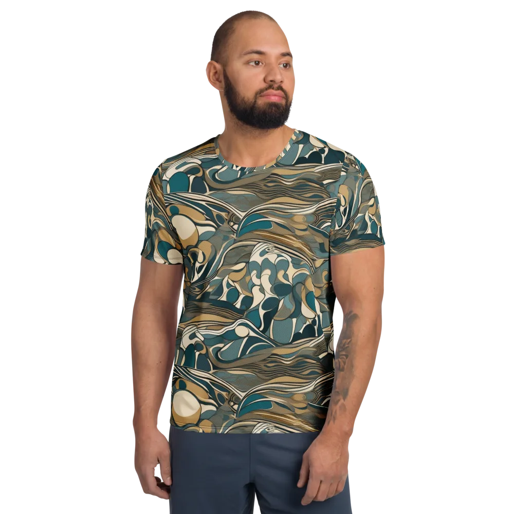 Marbled Current on Men's Athletic T-Shirt — Front