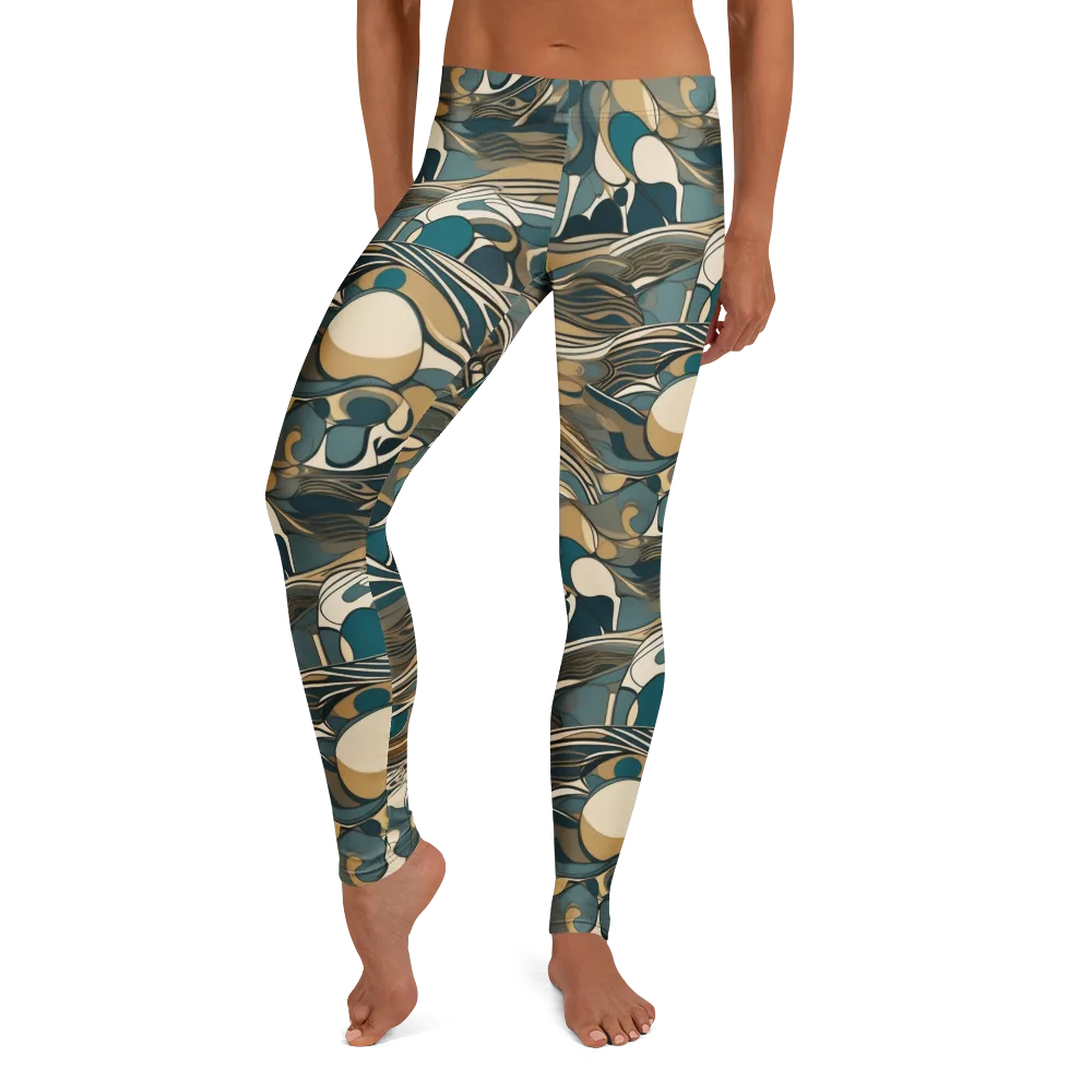Marbled Current on Leggings — Front