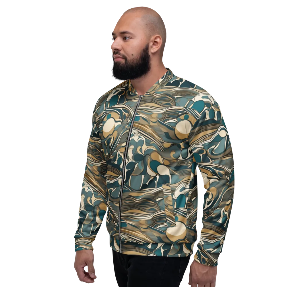Marbled Current on Bomber Jacket — Left