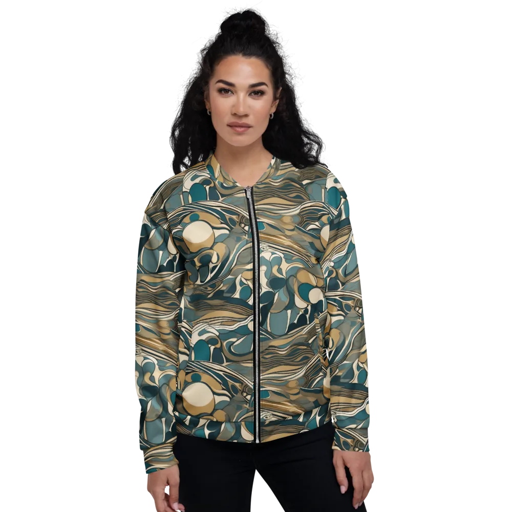 Marbled Current on Bomber Jacket — Front