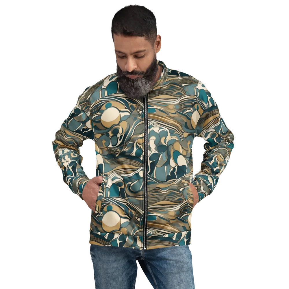 Marbled Current on Bomber Jacket — Front