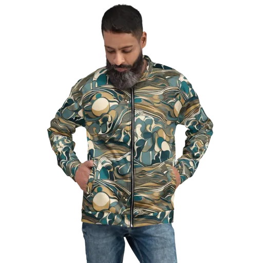 Marbled Current on a Bomber Jacket