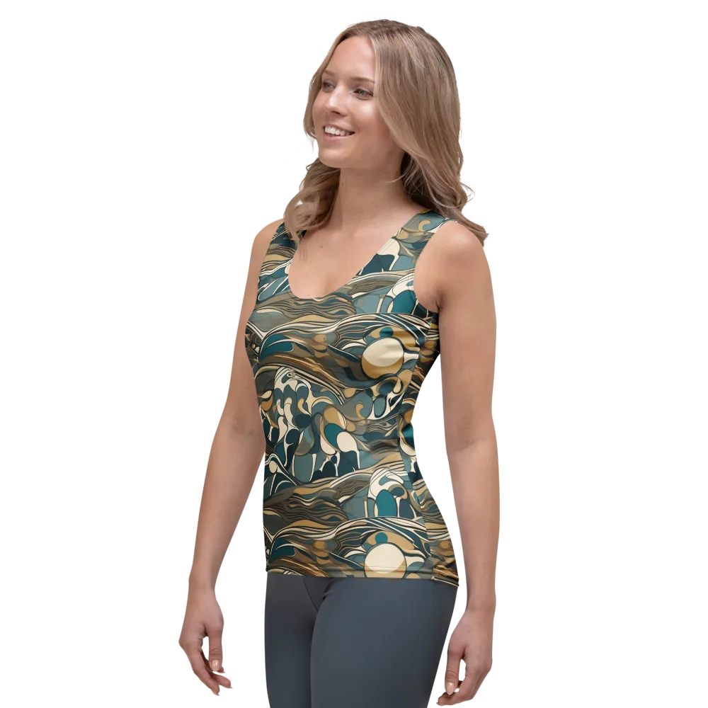 Marbled Current on Women's Tank Top — Left Front