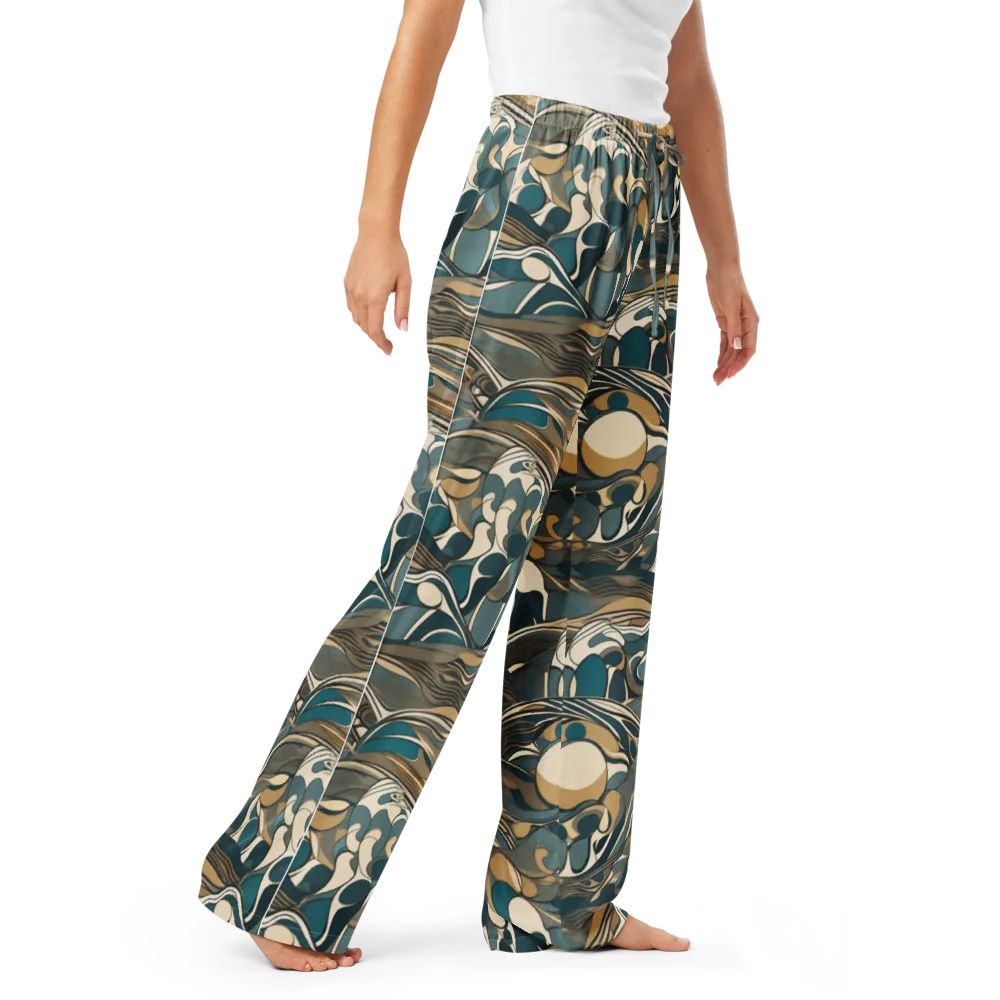 Marbled Current on Women's Pajama Pants — Right Front
