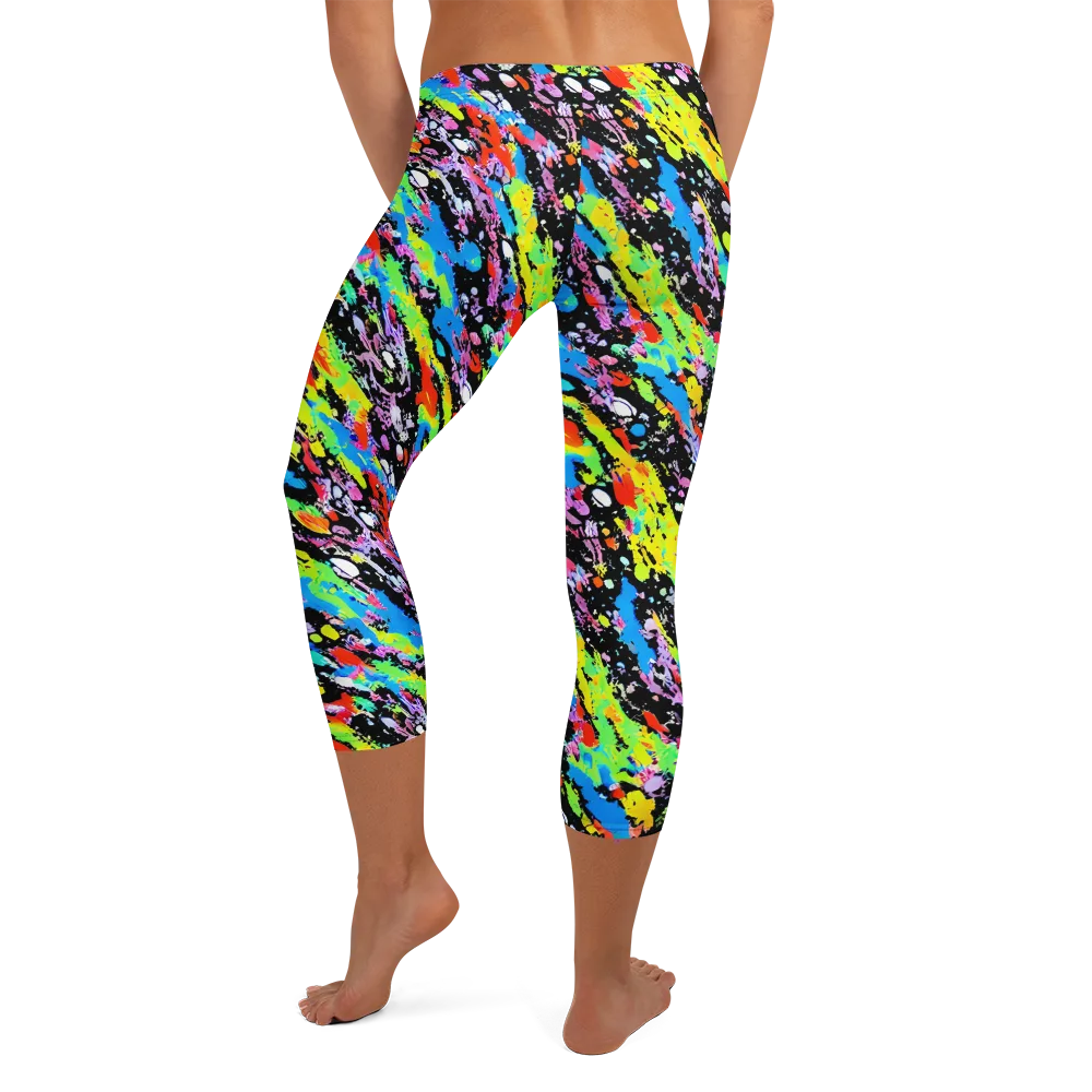 Pollock Pulse on Capri Leggings — Back