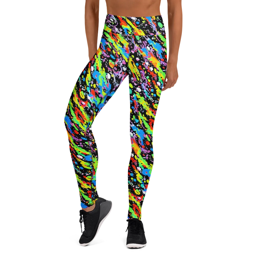 Pollock Pulse on Yoga Leggings — Front