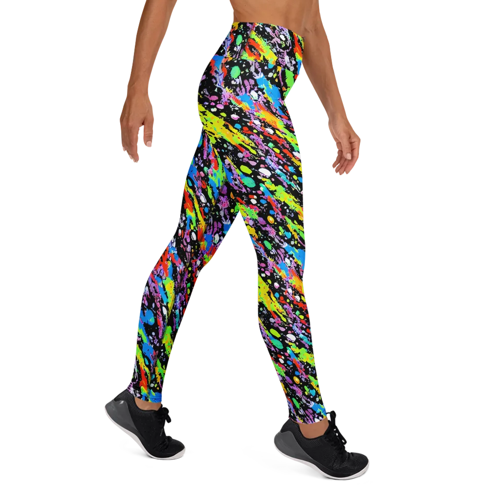 Pollock Pulse on Yoga Leggings — Right