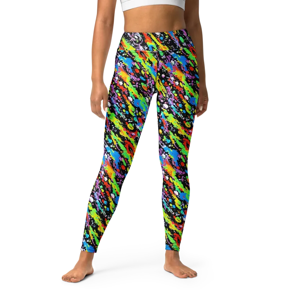 Pollock Pulse on Yoga Leggings — Front