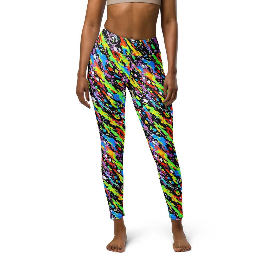 Pollock Pulse on Yoga Leggings — Front