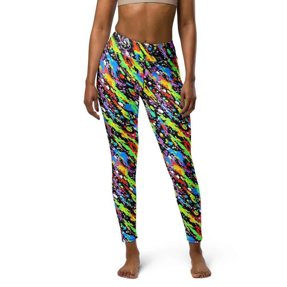 Pollock Pulse on Yoga Leggings — Front