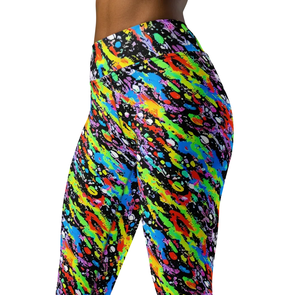 Pollock Pulse on Yoga Leggings — Left Front