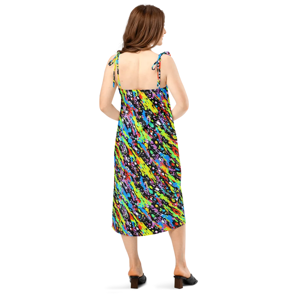 Pollock Pulse on Slip Dress — Back
