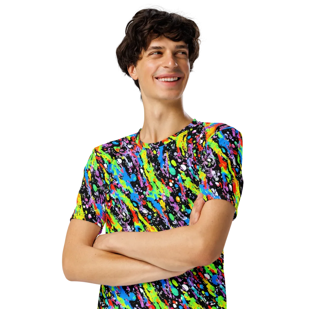 Pollock Pulse on Men's Crew Neck T-Shirt — Left Front