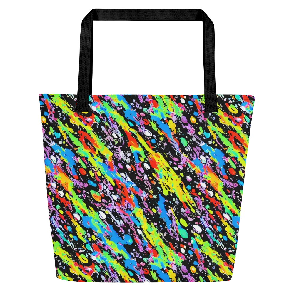 Pollock Pulse on Large Tote Bag W/ Pocket — Front