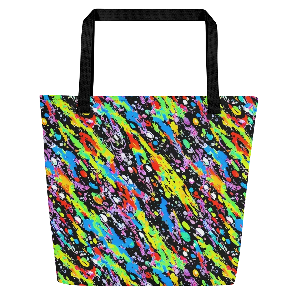 Pollock Pulse on Large Tote Bag W/ Pocket — Front