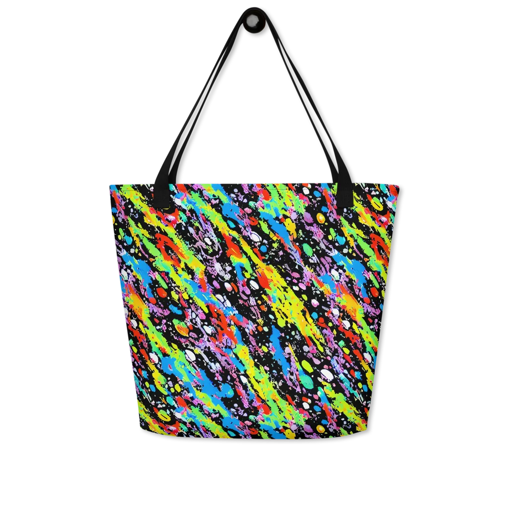 Pollock Pulse on Large Tote Bag W/ Pocket — Front