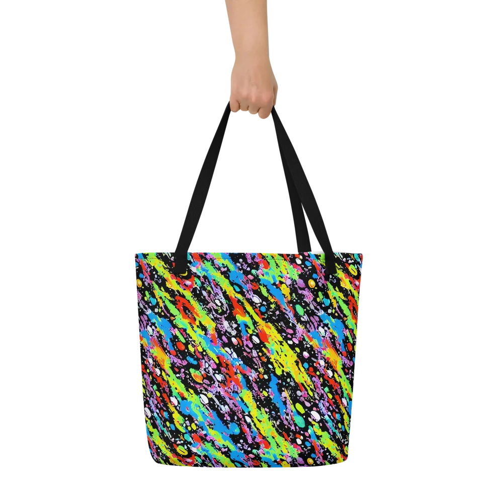 Pollock Pulse on Large Tote Bag W/ Pocket — Front