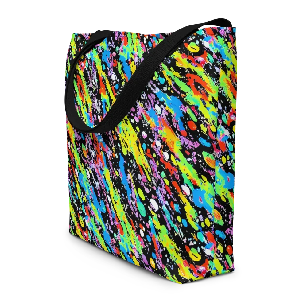 Pollock Pulse on Large Tote Bag W/ Pocket — Front
