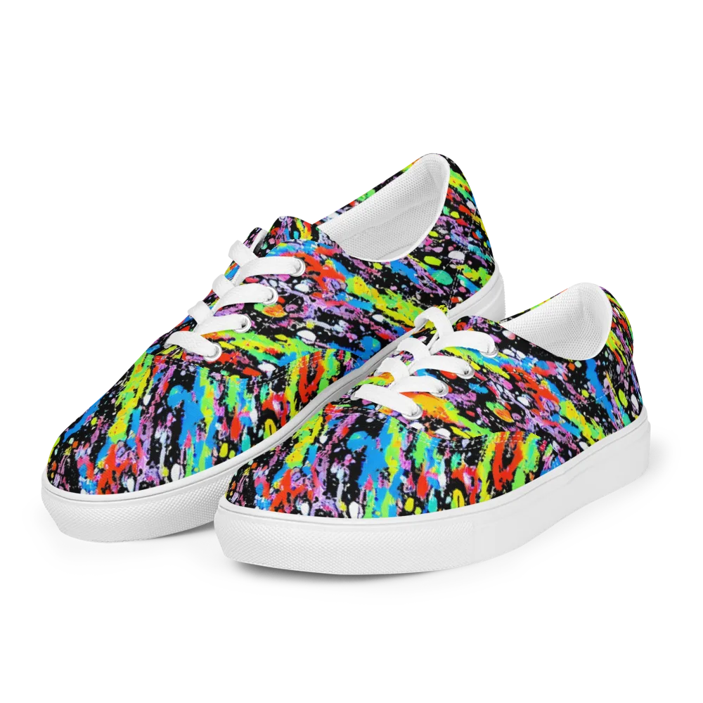 Pollock Pulse on Men's Lace-Up Canvas Shoes — Left Front