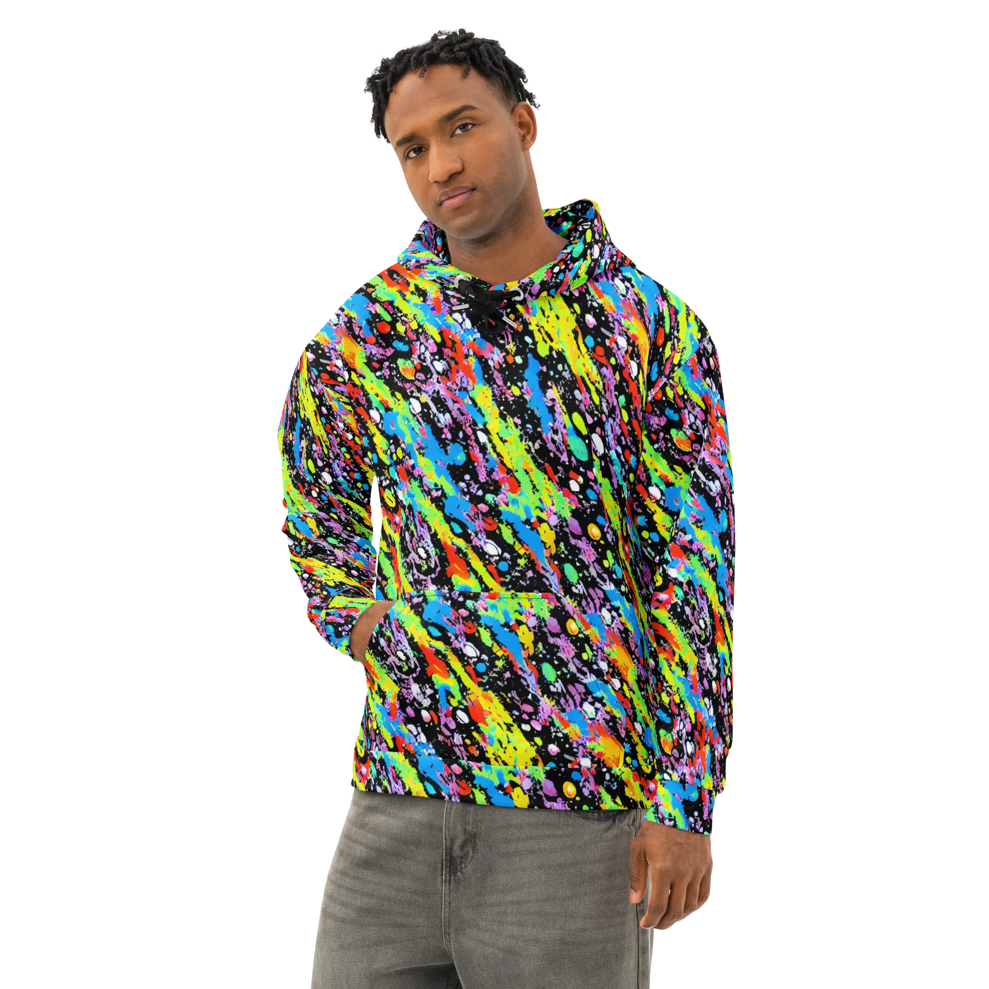 Pollock Pulse on Cotton Hoodie — Left Front