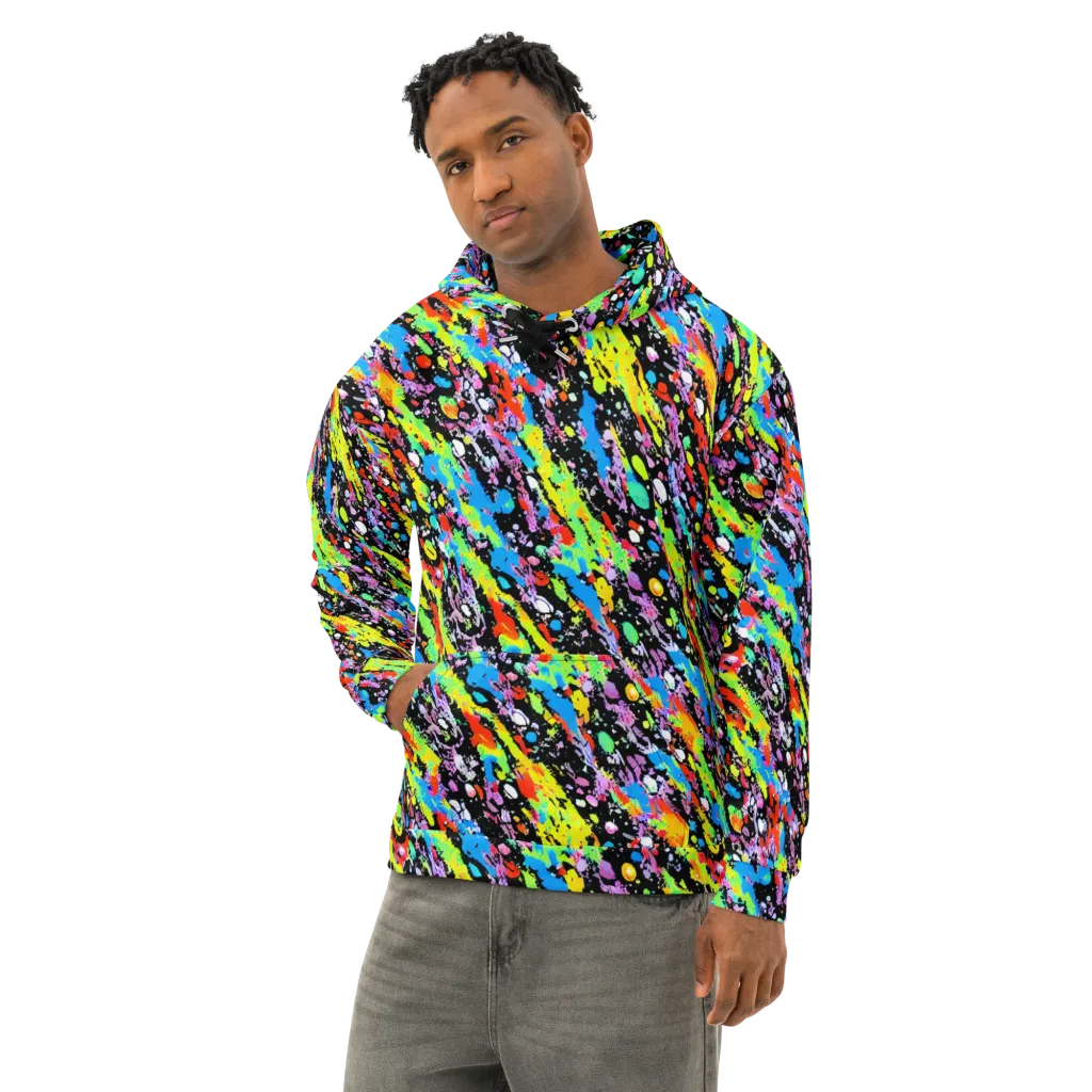 Pollock Pulse on Cotton Hoodie — Left Front