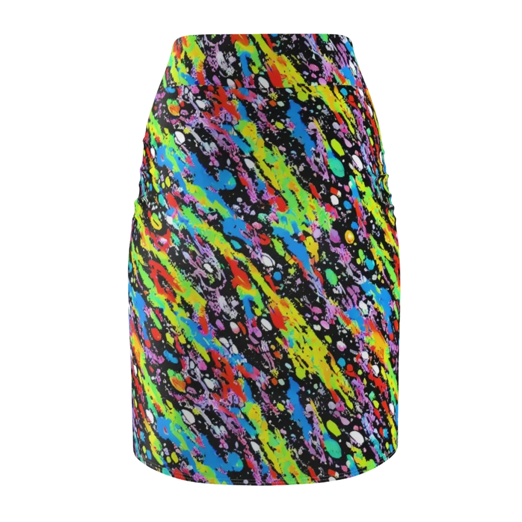Pollock Pulse on Pencil Skirt — Back
