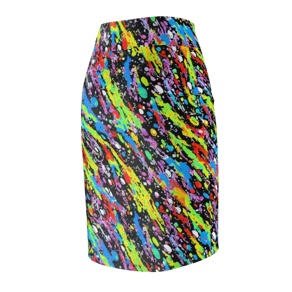 Pollock Pulse on Pencil Skirt — Back Side