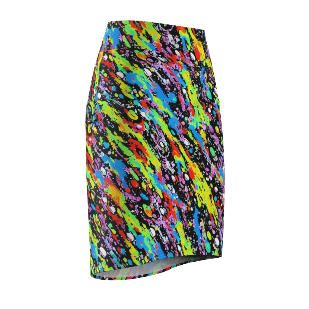 Pollock Pulse on Pencil Skirt — Front Side