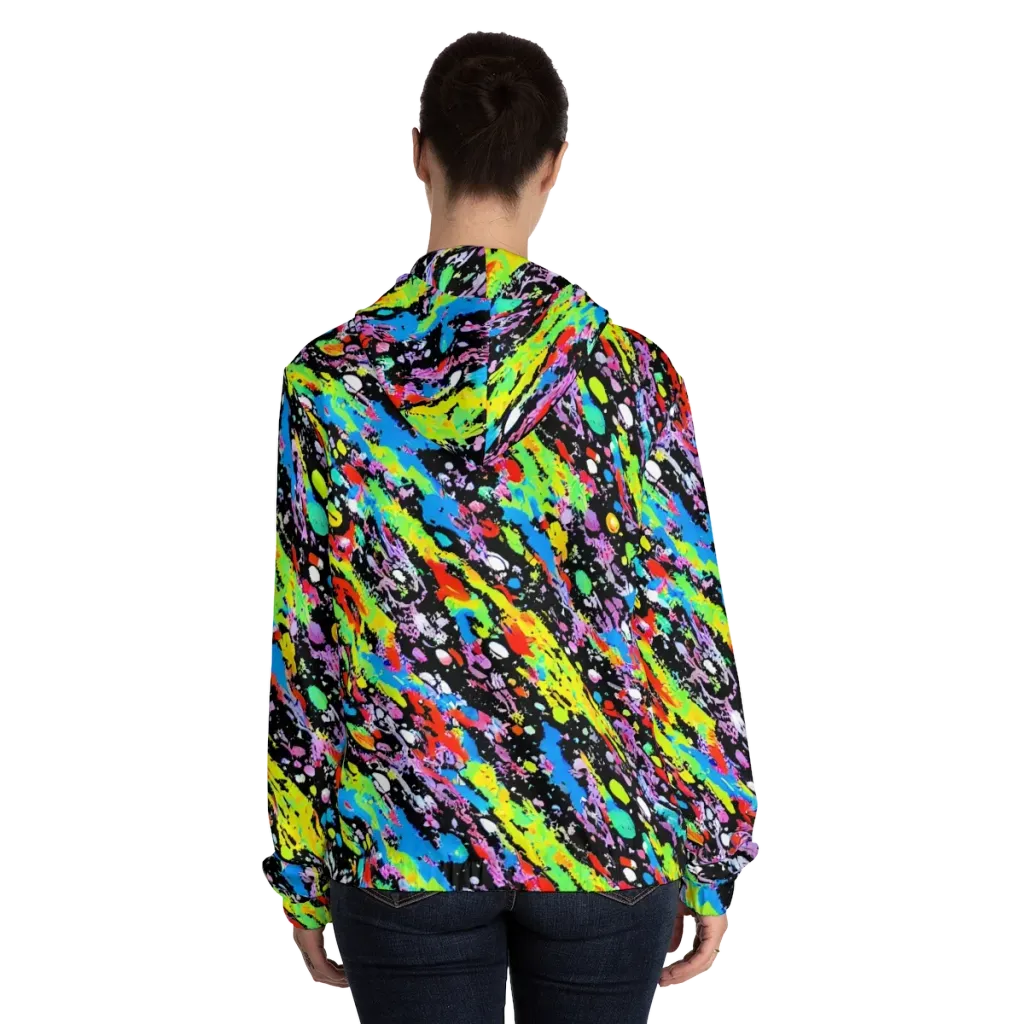 Pollock Pulse on Women's Full-Zip Hoodie — Back On Person