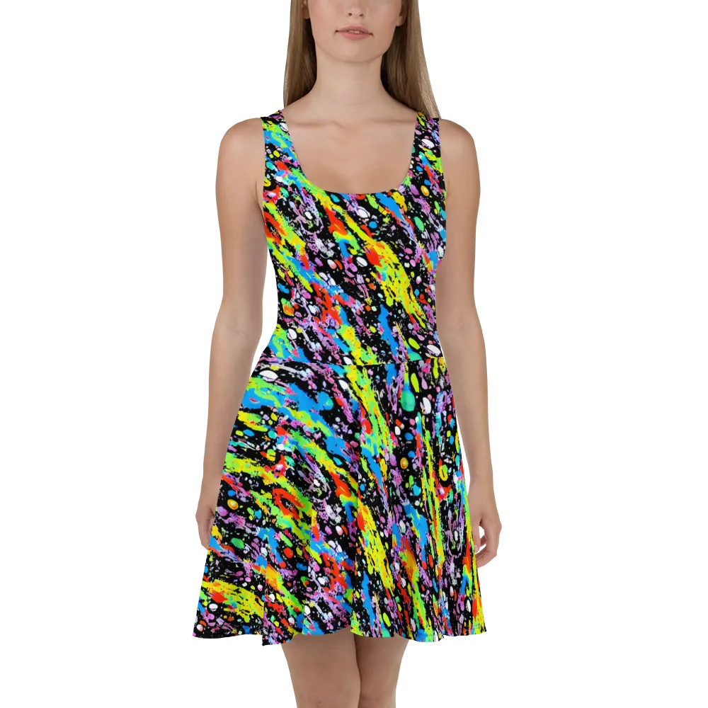 Pollock Pulse on Skater Dress — Front