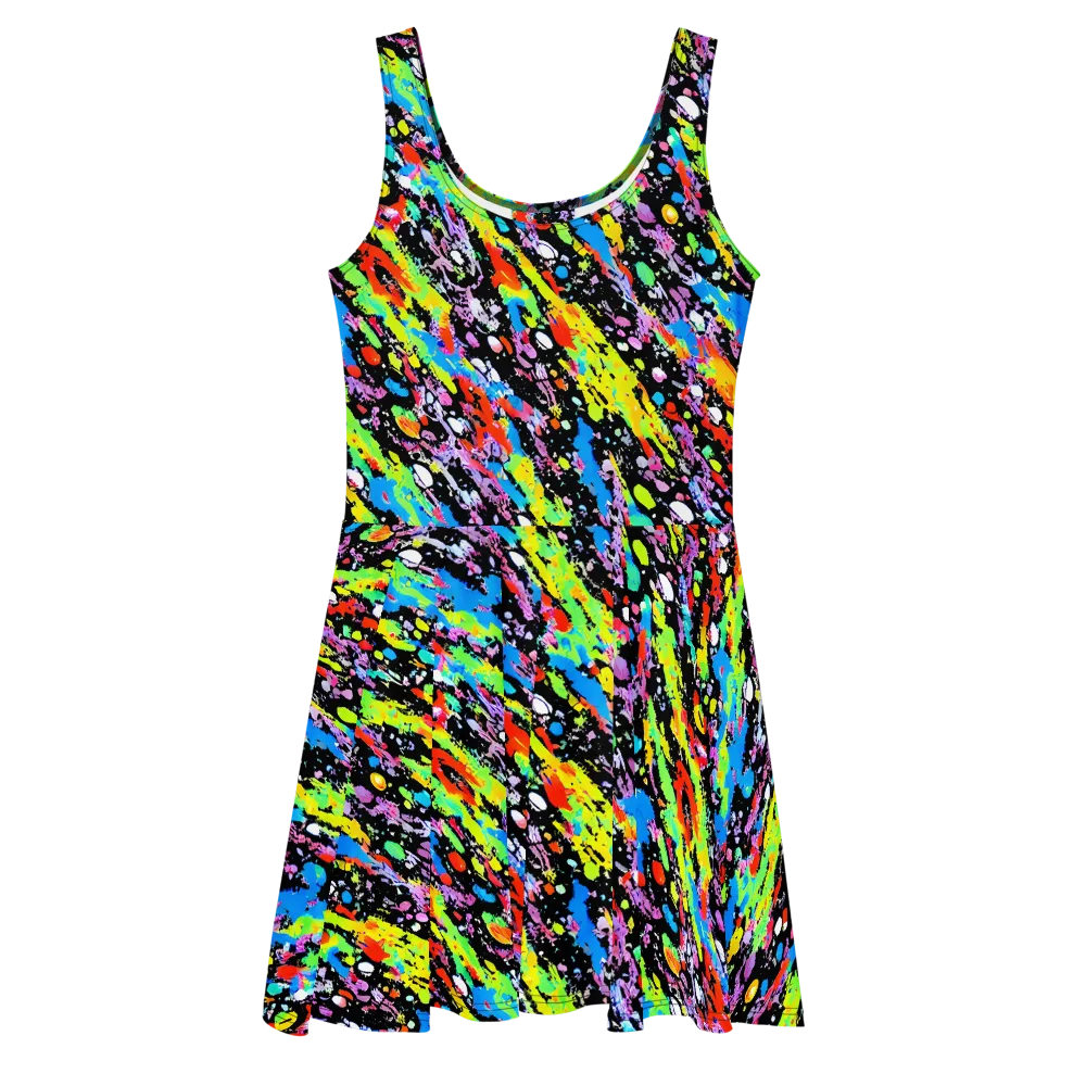 Pollock Pulse on Skater Dress — Front