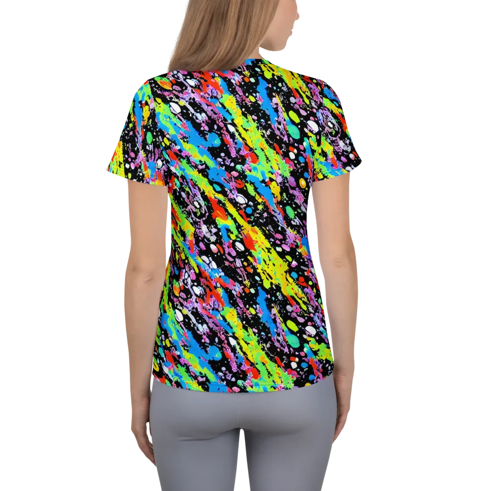 Pollock Pulse on Women's Athletic T-Shirt — Back