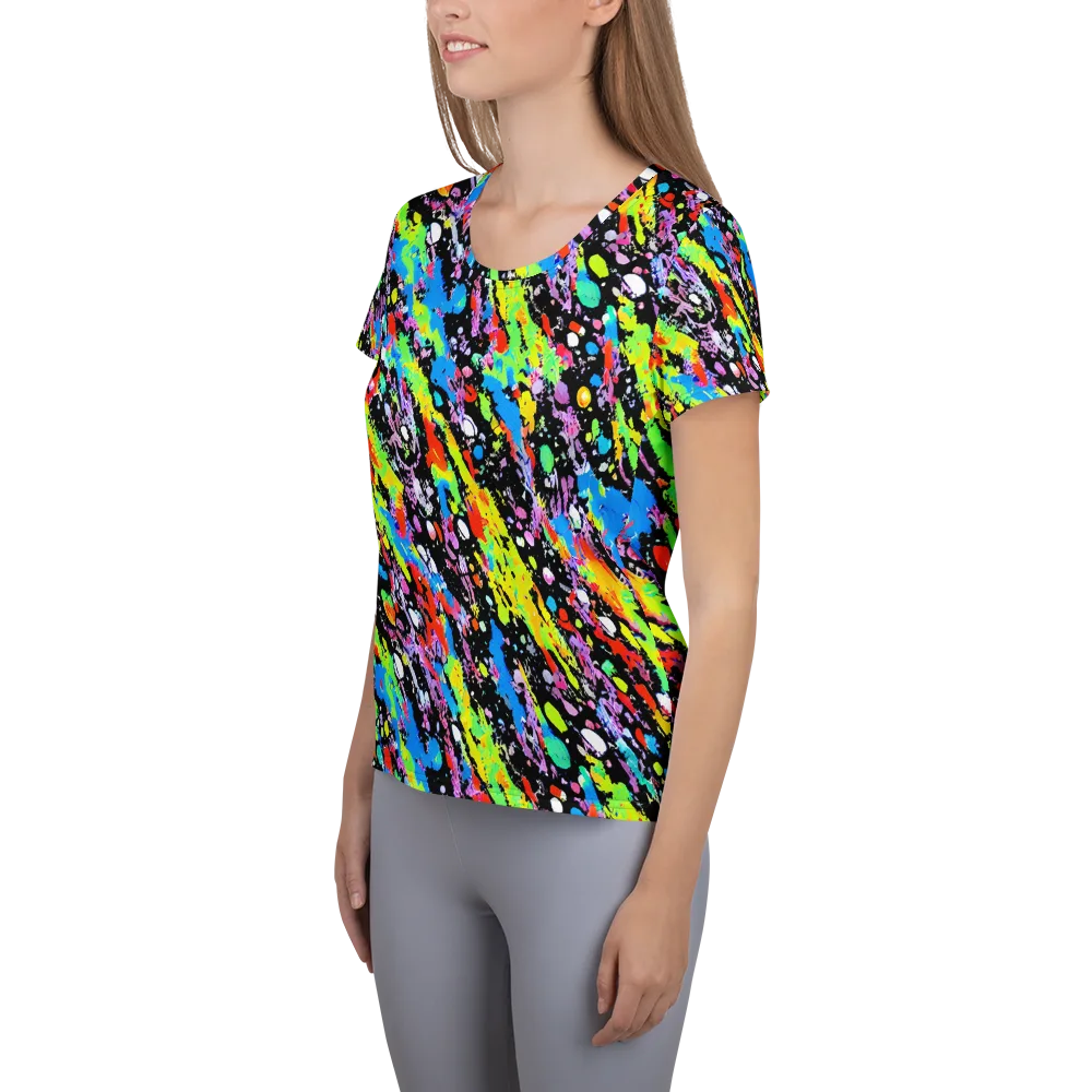 Pollock Pulse on Women's Athletic T-Shirt — Left
