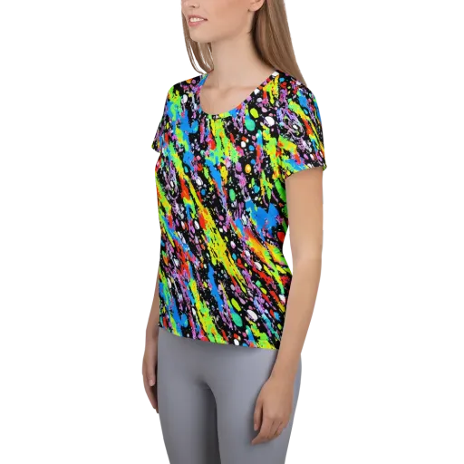 Pollock Pulse on a Women's Athletic T-Shirt