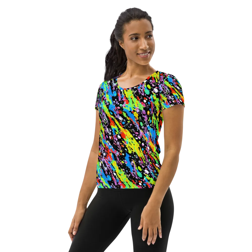 Pollock Pulse on Women's Athletic T-Shirt — Left