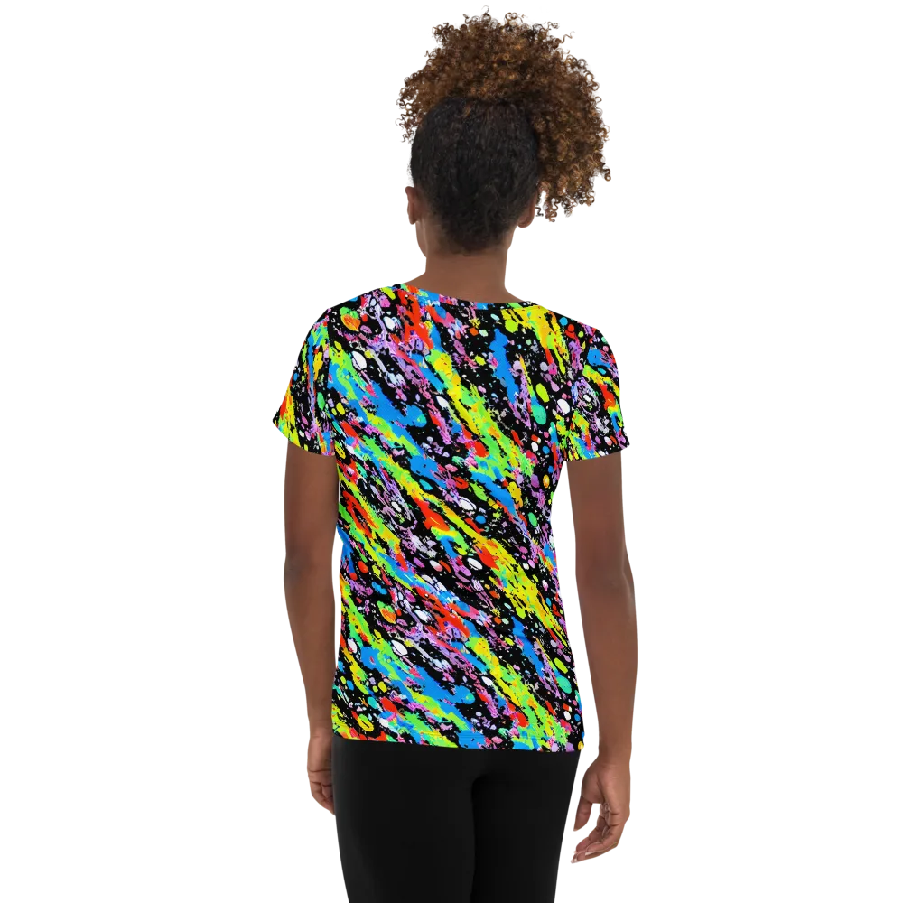Pollock Pulse on Women's Athletic T-Shirt — Back