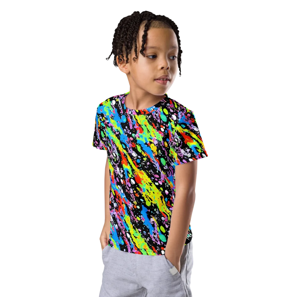 Pollock Pulse on Kids Crew Neck T-Shirt — Left Front