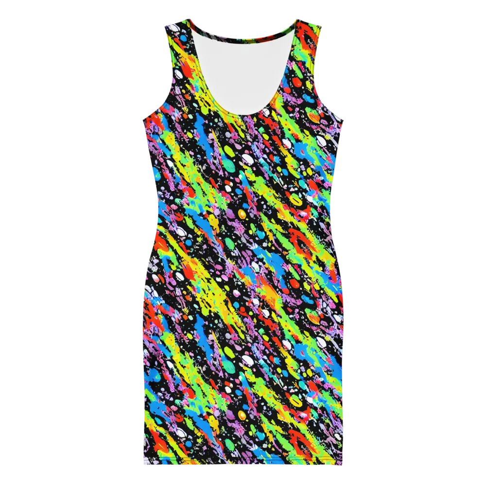 Pollock Pulse on Bodycon Dress — Front