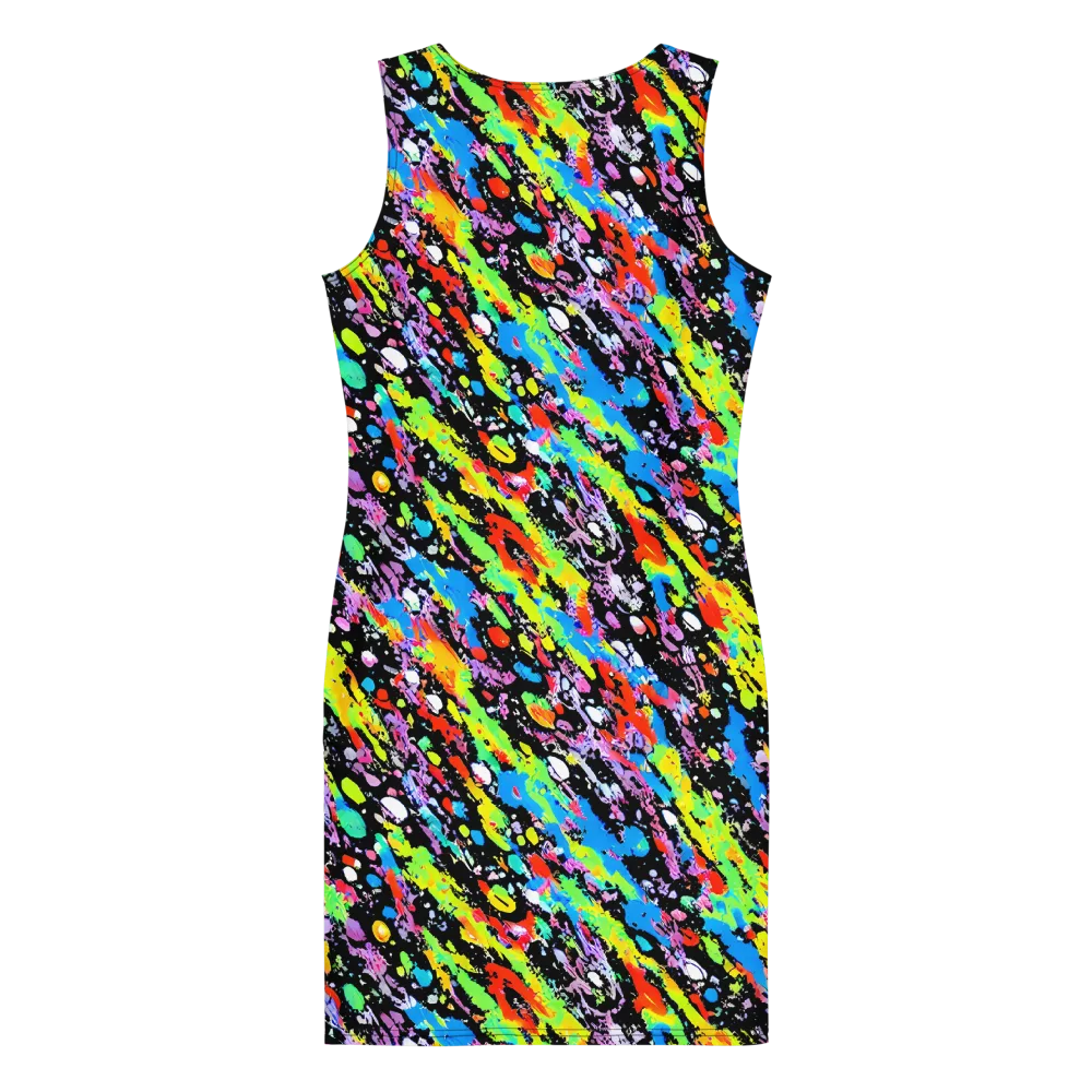 Pollock Pulse on Bodycon Dress — Back