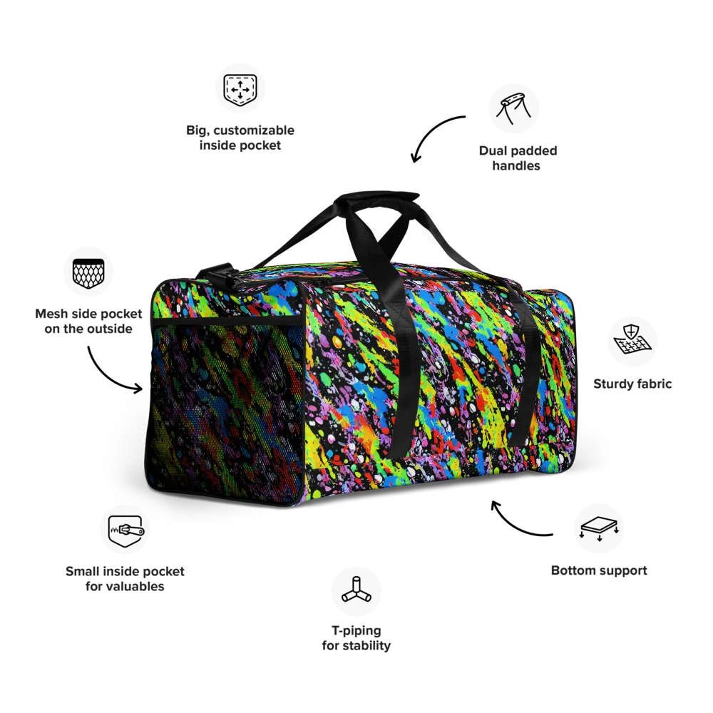 Pollock Pulse on Duffle Bag — Right Front