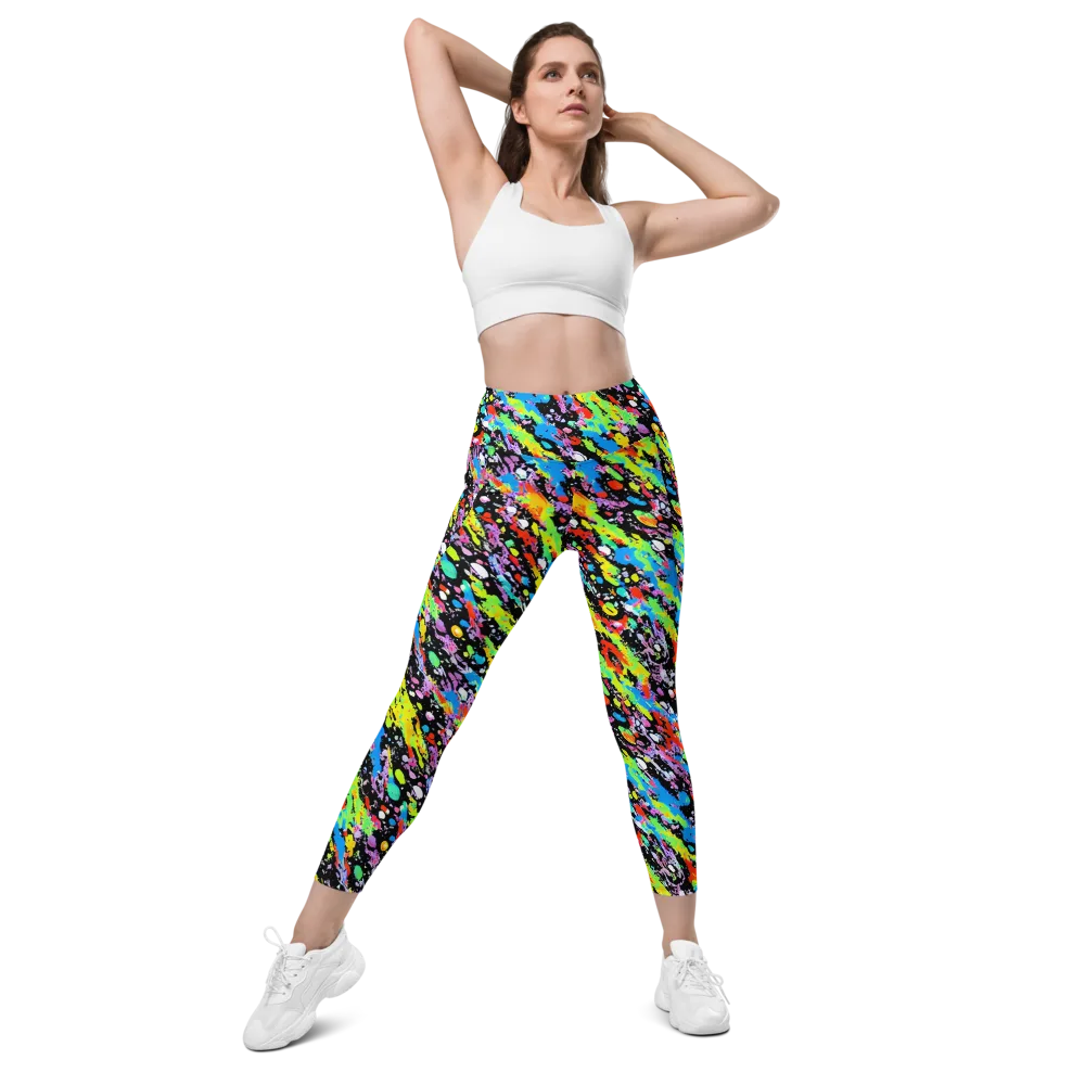 Pollock Pulse on Leggings with Pockets — Front